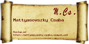 Mattyasovszky Csaba névjegykártya