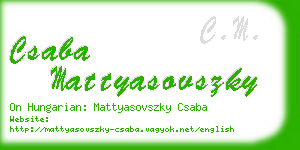 csaba mattyasovszky business card
